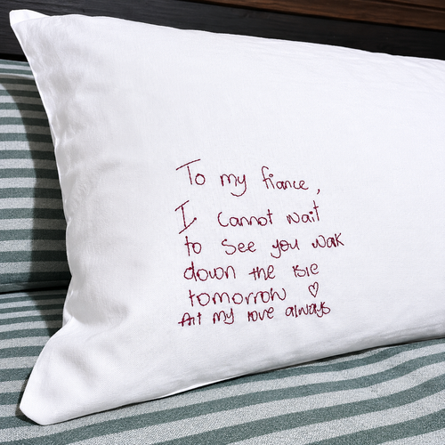 Handwritten Love Note: Personalised Pillowcase
